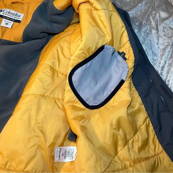 Columbia Yellow & Gray Coat Mens XXL with Hood Waterproof 206 XM5768